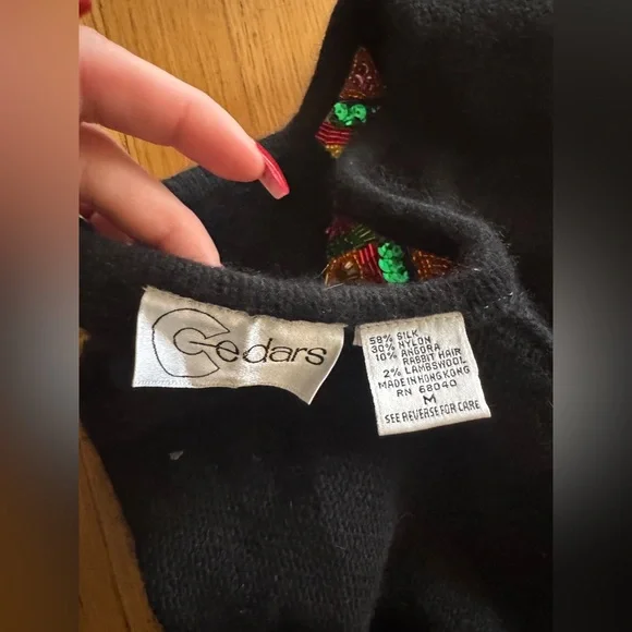 80s Vintage Angora Blend Peacock Sweater Sz M - Picture 4 of 7